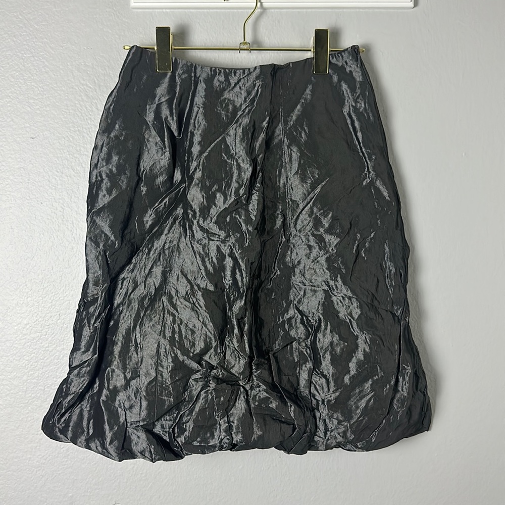 Ralph Lauren Black Label Metallic Silver Bubble Skirt